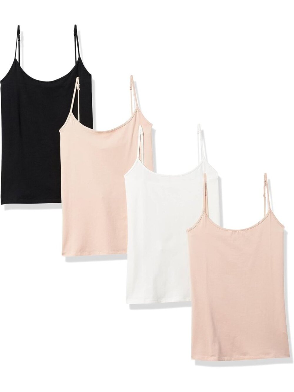 Slim-Fit Camisole Set for Layering & Everyday Wear - 4 Pack, Versatile Basics